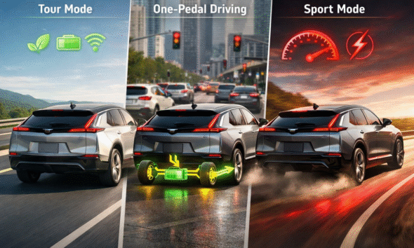 do the driving modes in cadillac lyriq offer different ranges or battery usages?